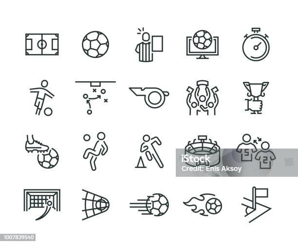 Soccer Icon Set Stock Illustration - Download Image Now - Icon, Soccer, Sport