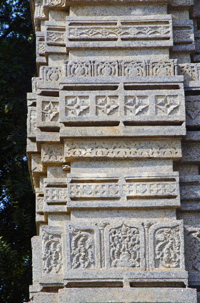 istock Beautifully carved pillar, Enterance gateway (Toranas), Temple complex, Warangal Fort, Warangal, Telangana, India 1007840200