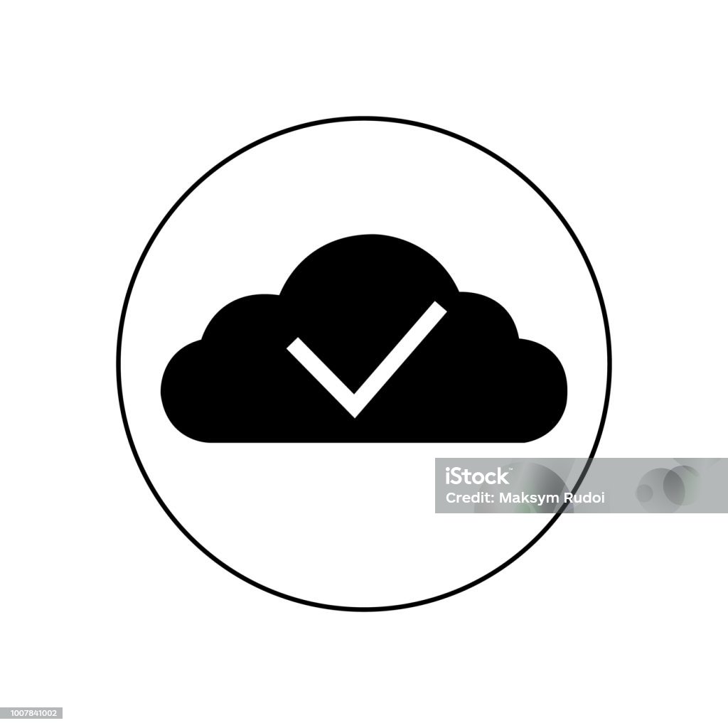 Cloud with check sign icon vector icon. Simple element illustration Business stock vector