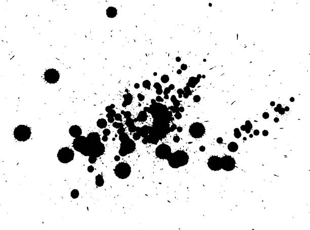 istock Handdrawn grunge texture. Abstract ink drops background. Black and white grunge illustration. Vector watercolor artwork pattern. 1007854874
