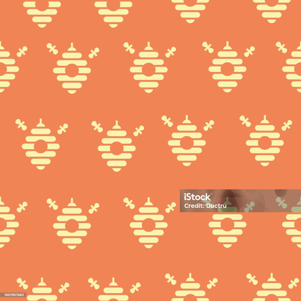 Pattern Hive Orange Color Pattern With Hive Stock Illustration - Download Image Now ...