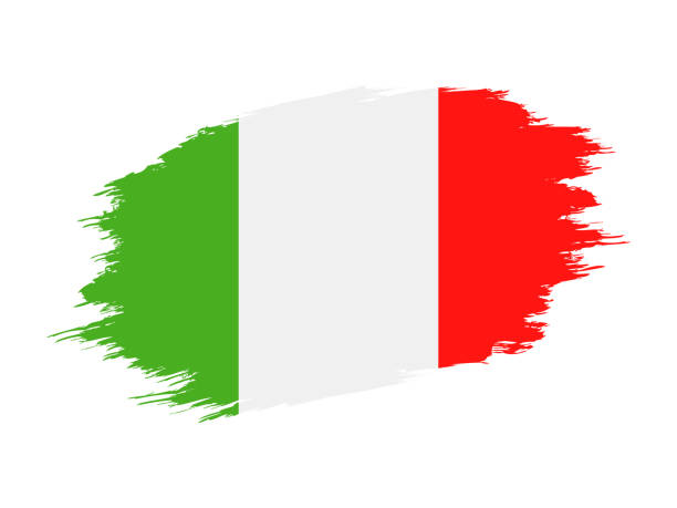 illustrazioni stock, clip art, cartoni animati e icone di tendenza di italia - grunge flag vector flat icon - bandiera italiana