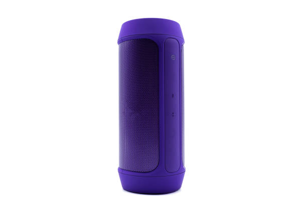 istock Purple Wireless or Bluetooth portable speaker for connecting to other device in white background or isolated 1007866930