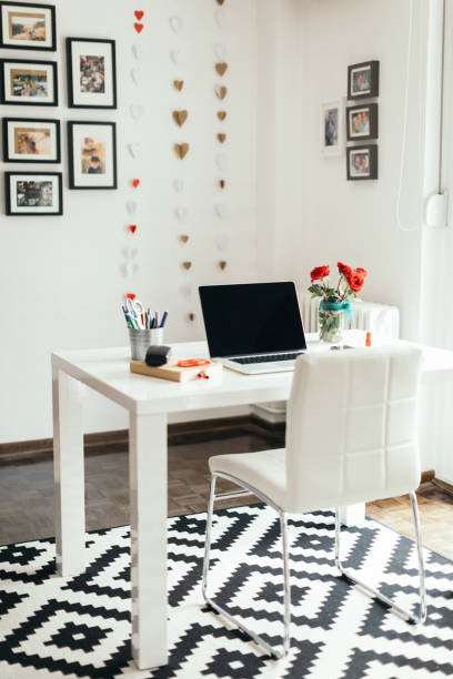 istock Home office - desk, char and laptop 1007887680
