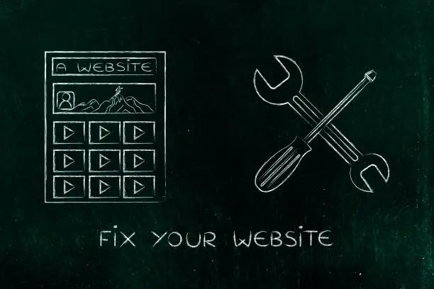 Photo of fixing your digital content, website with wrench & screwdriver