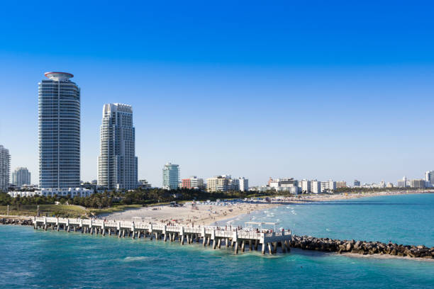 istock Miami South beach. South pointe pier 1007950314