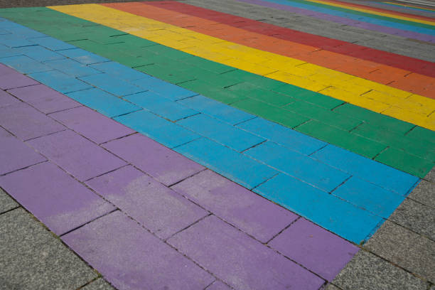 istock rainbow gay pride, pedestrian crossing 1007950330