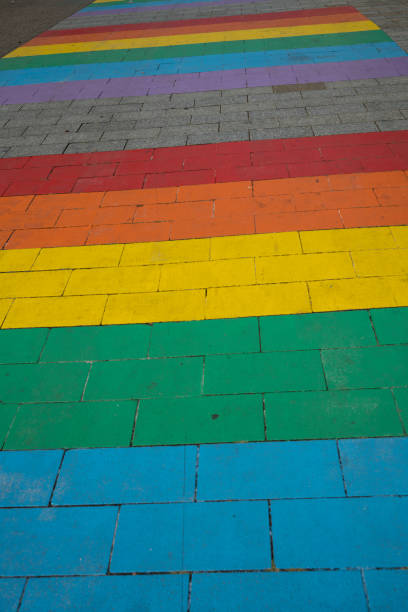istock rainbow gay pride, pedestrian crossing 1007950586