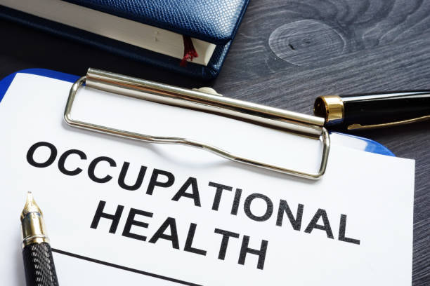 Occupational health report, pen and notepad.