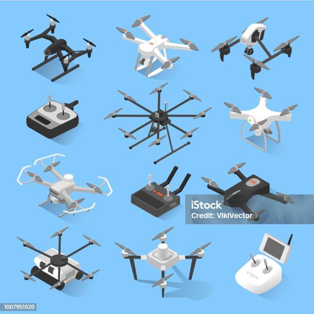 Drones And Quadrocopters Stock Illustration - Download Image Now - Drone, Ghost, Technology