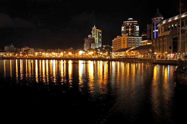 istock Skyline of Port Louis, Mauritius, at night 1007953792