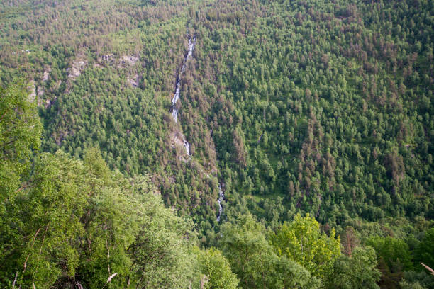 Waterfalls behind the city Gjora in Norway Waterfalls between Lonset and Gjora in Norway oppdal stock pictures, royalty-free photos & images
