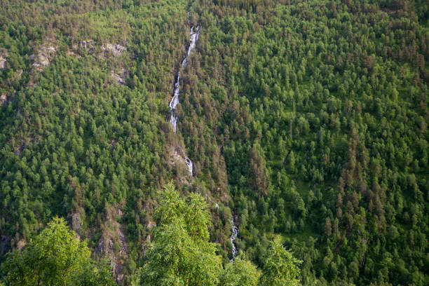 Waterfalls behind the city Gjora in Norway Waterfalls between Lonset and Gjora in Norway oppdal stock pictures, royalty-free photos & images