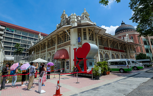 KUALA LUMPUR, MALAYSIA - JUNE 27, 2018 : Tourists attractions place, Kuala Lumpur City Gallery with the sign of 'I Love KL'.
