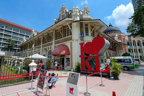 KUALA LUMPUR, MALAYSIA - JUNE 27, 2018 : Tourists attractions place, Kuala Lumpur City Gallery with the sign of 'I Love KL'.