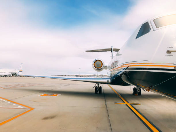 istock Private luxury jet at the airport terminal 1007961216