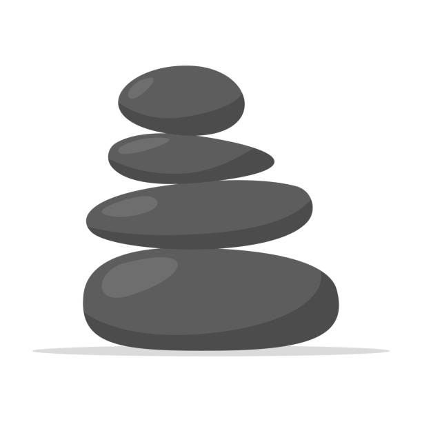 спа-камни значок - pebble stock illustrations