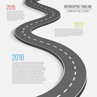 Creative vector illustration of winding curved road. Art design. Highway with markings. Direction, transportation set. Abstract concept graphic element. Way location infographic template. Pin pointer.