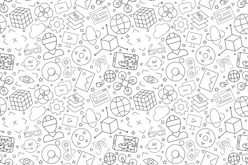 Vector Virtual Reality Pattern Virtual Reality Seamless Background ...