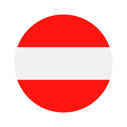 Austria - Round Flag Vector Flat Icon