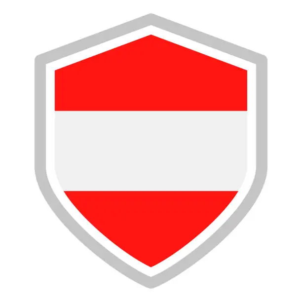 Vector illustration of Austria - Shield Flag Vector Flat Icon