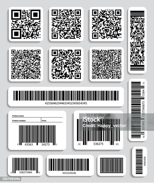 Creative Vector Illustration Of Qr Codes Packaging Labels Bar Code On Stickers Identification Product Scan Data In Shop Art Design Abstract Concept Graphic Element Stock Illustration - Download Image Now