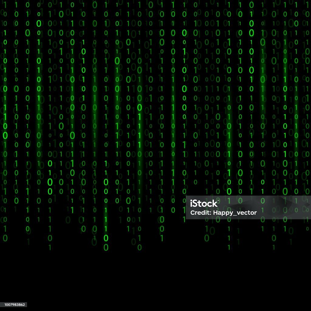 Creative Vector Illustration Of Stream Of Binary Code Computer Matrix ...