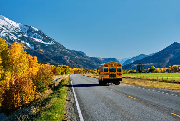 School bus motion blur