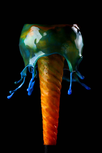 abstract background, fountain of paints, liquid art