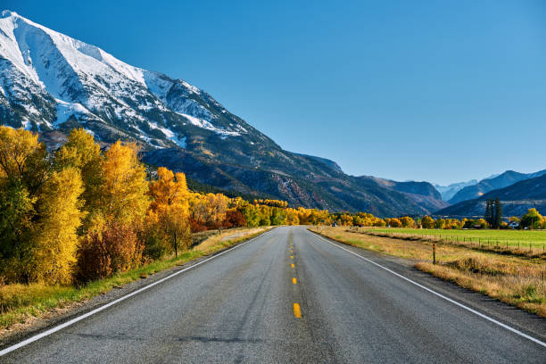 istock Highway at autumn in Colorado, USA. 1007990766
