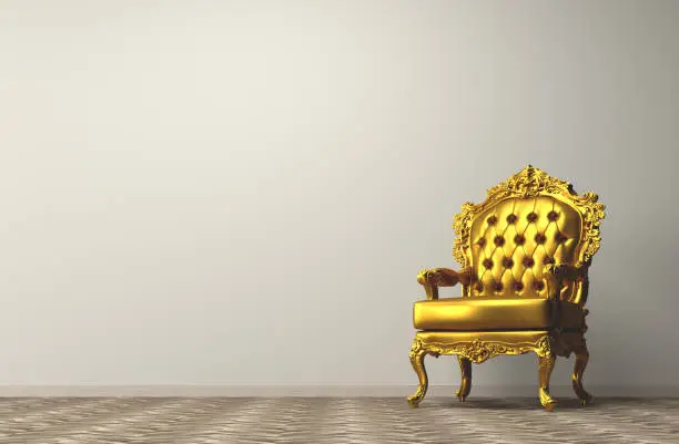 Photo of Vintage golden armchair