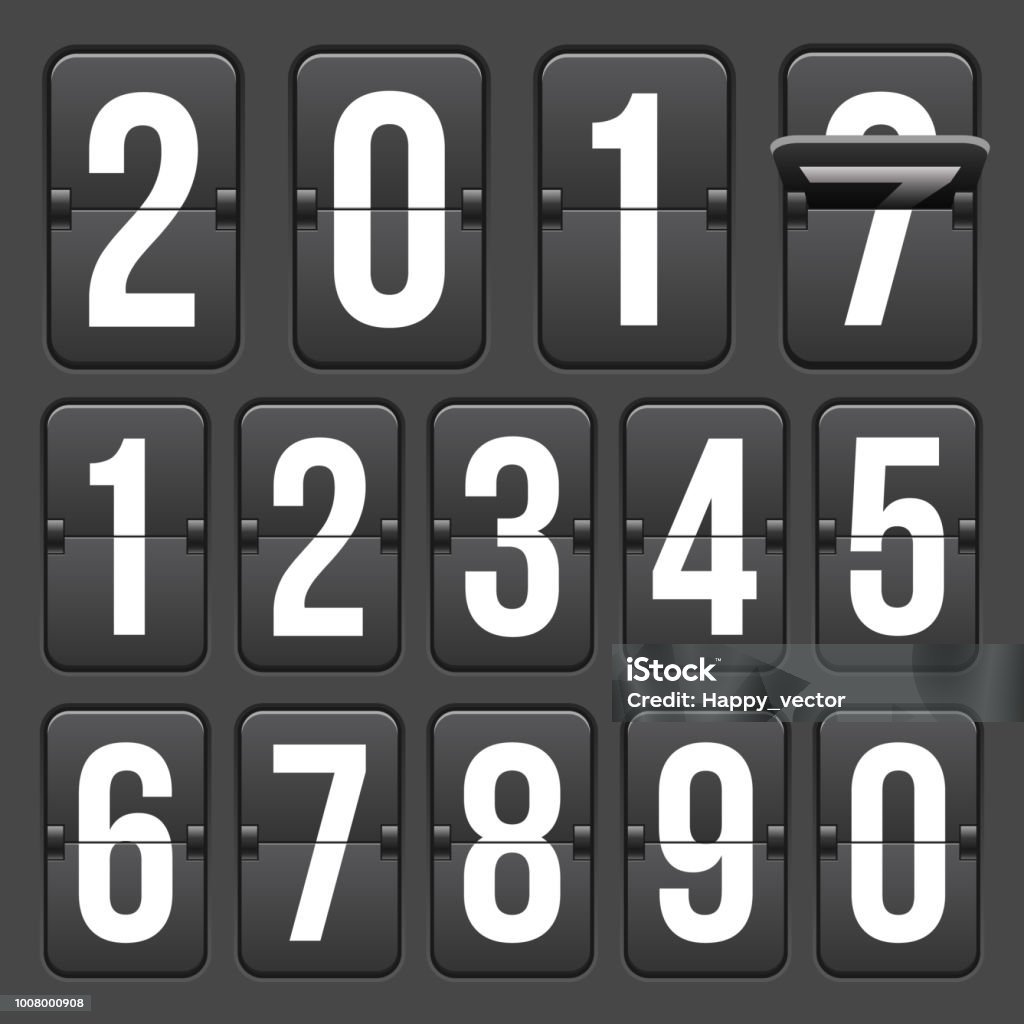 Countdown Numbers Image Creative Vector Illustration Of Countdown Timer With Different Numbers ...