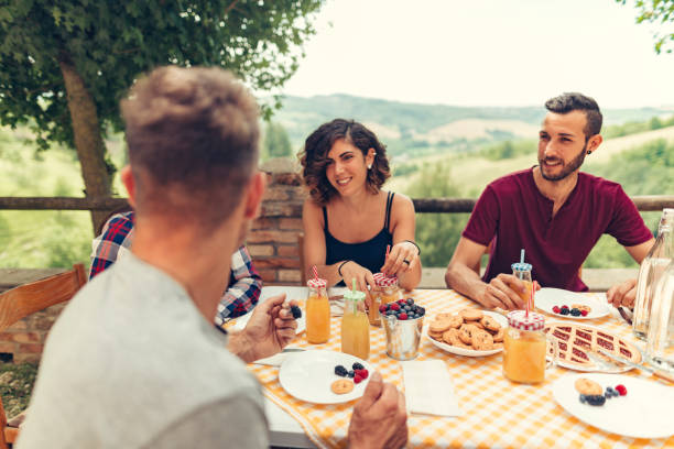 istock group of friends doing breakfast outdoors in a traditional countryside 1008005798