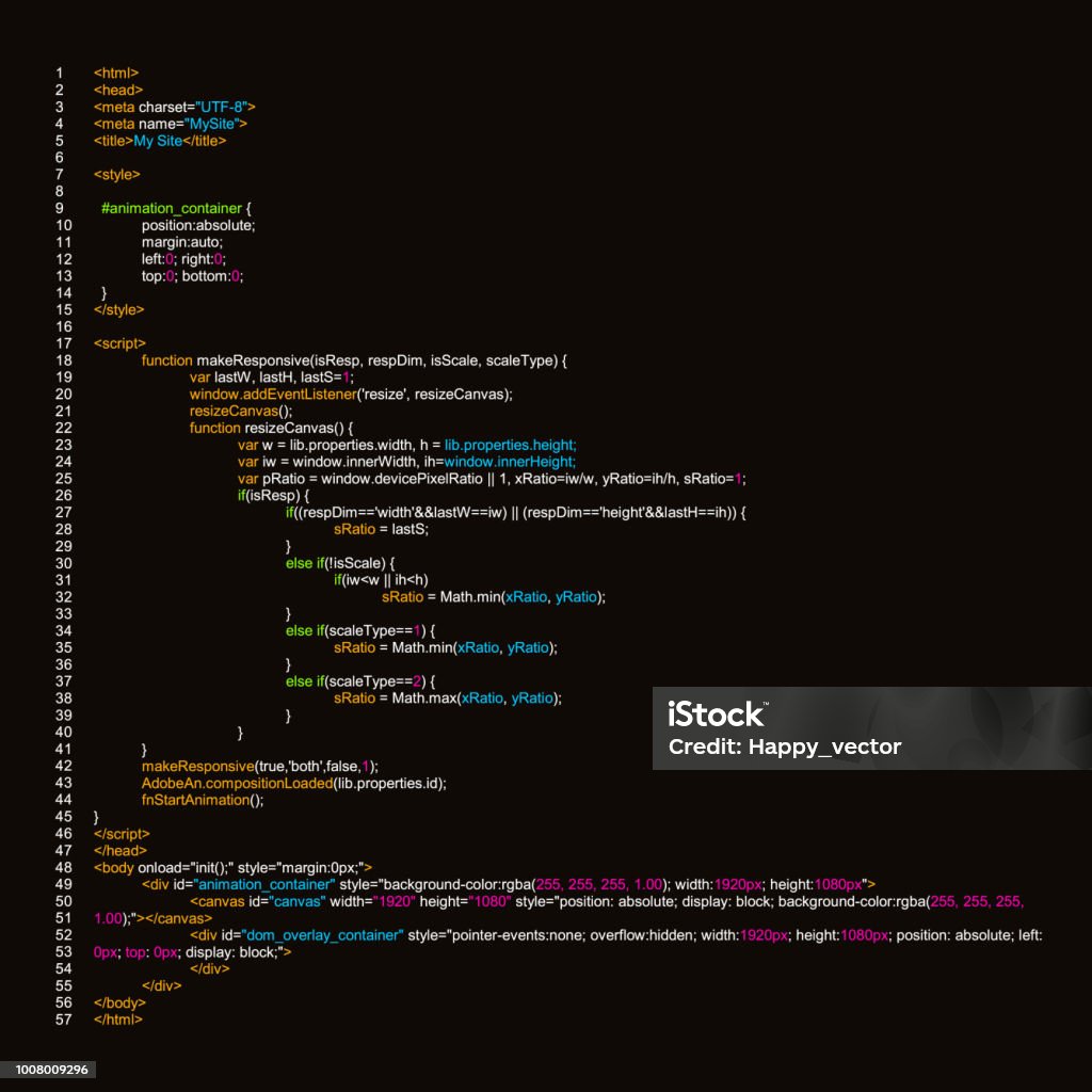 Creatieve Vectorillustratie Van De Htmlprogrammacode Op Computerscherm ...