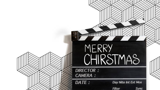 istock Merry christmas in  film claper board text title 1008009706