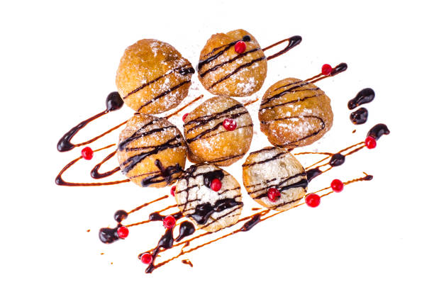 istock Sweet donuts with chocolate topping on white background 1008016638