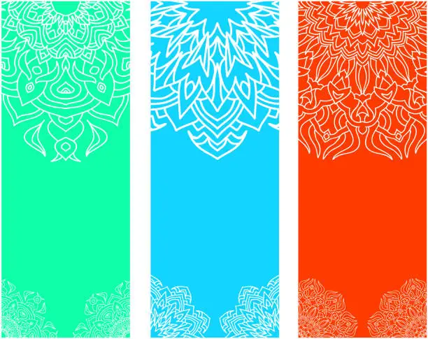 Vector illustration of Colorful backgrounds with oriental ornament.
