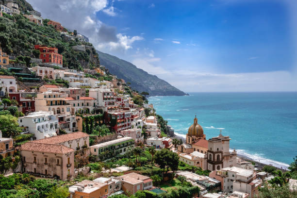 Positano, Cidade from Amalfi Coast stock photo