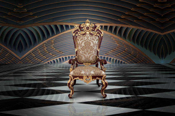 Empty throne in hall Abstract design of empty throne in palace hall palace photos stock pictures, royalty-free photos & images