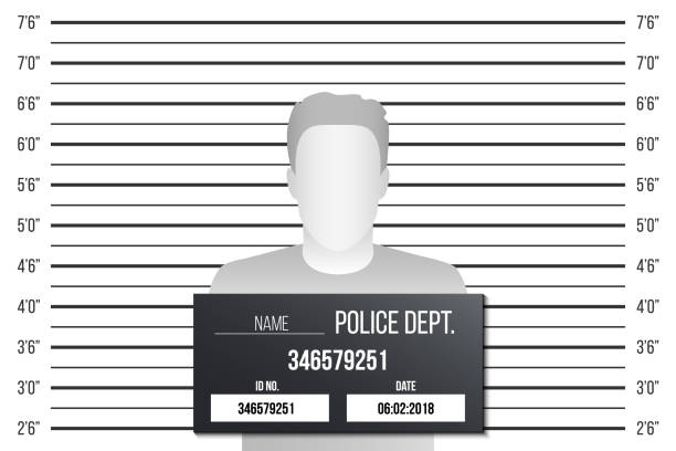 Creative vector illustration of police lineup, mugshot template with a table isolated on transparent background. Art design silhouette of anonymous. Abstract concept graphic element Creative vector illustration of police lineup, mugshot template with a table isolated on transparent background. Art design silhouette of anonymous. Abstract concept graphic element. crime photos stock illustrations