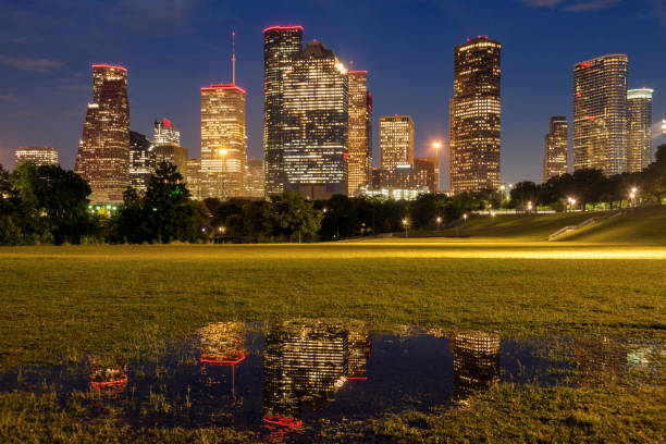 istock Panorama of Houston at night 1008062532