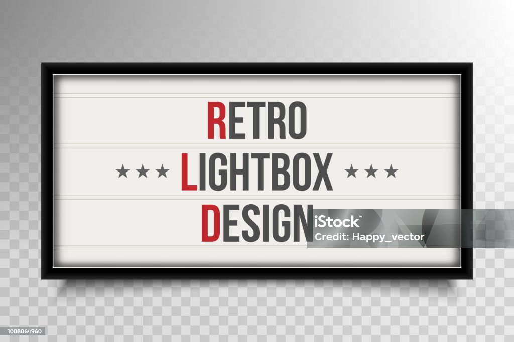 Creative vector illustration of glowing cinema signboard, retro lightbox isolated on transparent background. Art design light vintage billboard banner template. Abstract cinema, theatre element Creative vector illustration of glowing cinema signboard, retro lightbox isolated on transparent background. Art design light vintage billboard banner template. Abstract cinema, theatre element. Lightbox stock vector