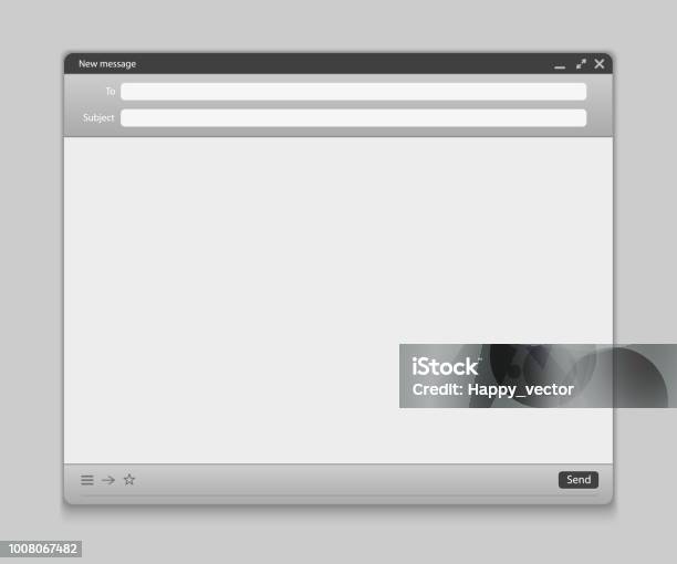 Creative Vector Illustration Of Email Message Interface With Send Form ...