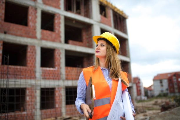 istock Portrait of woman engineer at construction site 1008067814