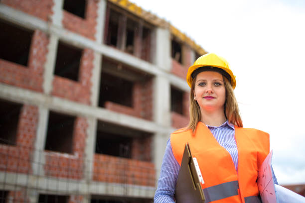 istock Portrait of woman engineer at construction site 1008067818