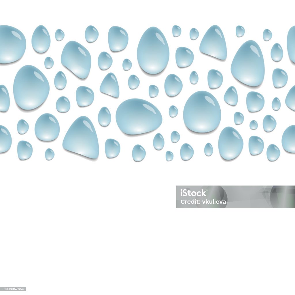 Trang Trí Ngang Với Giọt Nước Nền Với Các Đốm Nước Màu Xanh Hình ...