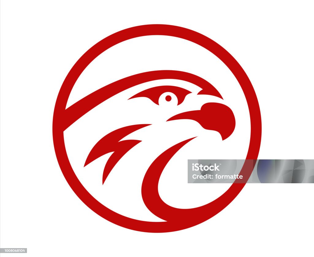 Vector falcon or hawk head sport logo mascot design American wild eagle abstract beak symbol sign concept Falcon - Bird stock vector