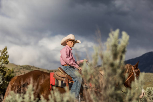 istock Young Boy Horseback Rider High Desert 1008070386