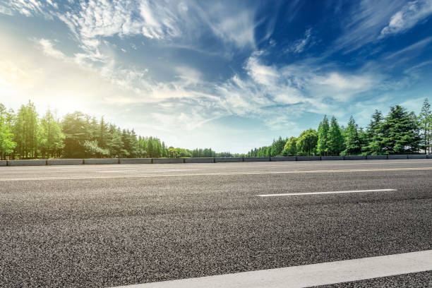 istock Asphalt road and green forest landscape under the blue sky 1008104674