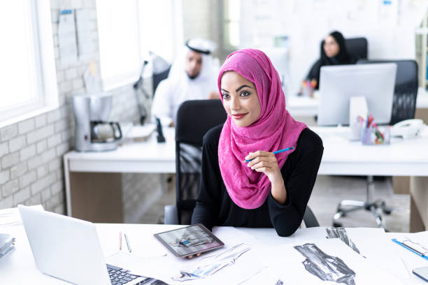 istock Beautiful arab woman creating fashion models 1008107598
